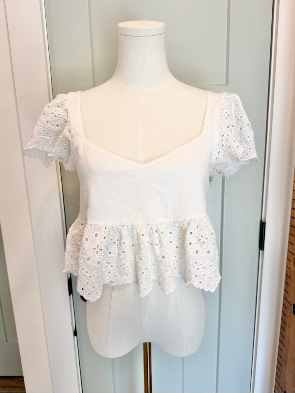 American Eagle Eyelet Top Cottagecore Farmcore Coquette Feminine XS